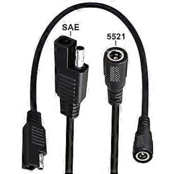 SAE - 5.5x2.1mm naarasadapterikaapeli, luotettava virtaliitäntäkaapeli