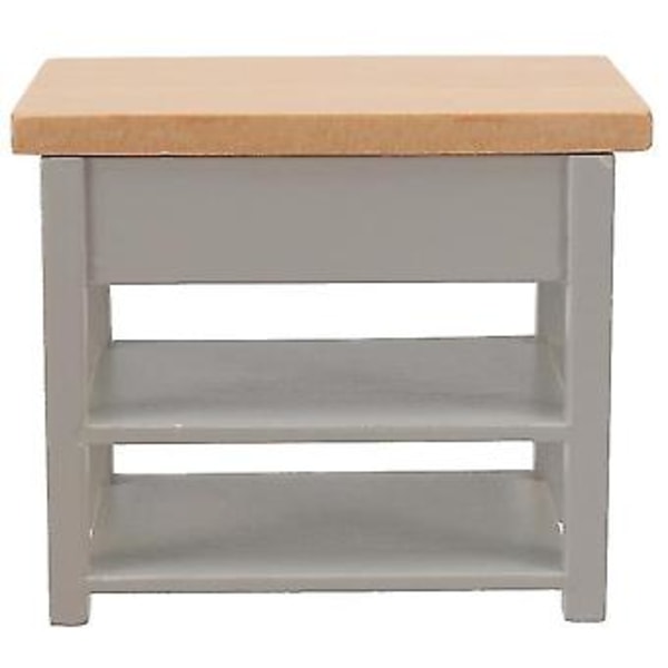 1/12 Miniatyrmöbel Träkonsolbord Skåp Kök Rum Skänk Badrumshylla Grå