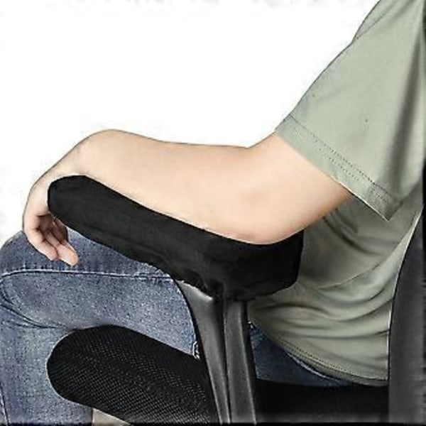 2-delt sett Ergonomisk Memory Foam Stol Armlenpute, Komfortabel Hvilestol Kontorstol Armlenebeskyttelse for Albuer og Underarmer Trykkavlastning