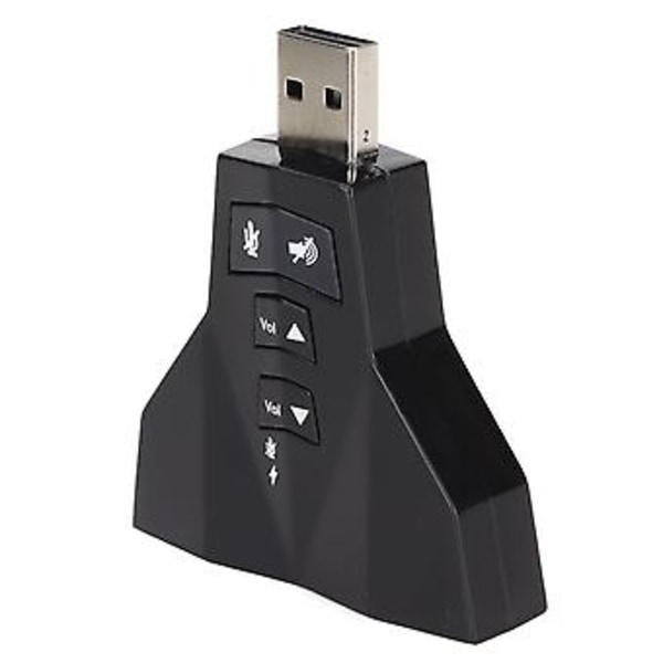 USB Ljudkort Virtuellt 7.1 Kanal Extern Stereo Ljudadapter för PS4 Laptop Dator Hörlurar