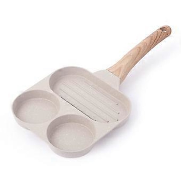 Æggepande Nonstick, Æggestegningspande, 3-i-1 Morgenmadsgrillpande, Æggepande, Sundt Kogegrej Æggekogerpande