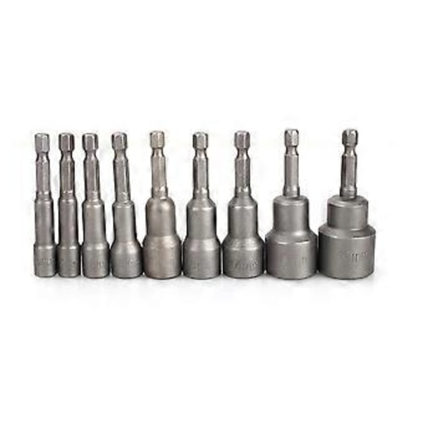 Høykvalitets sekskant magnetisk muttertrekker sett adapter drill bit hjemmereparasjonsverktøy DIY