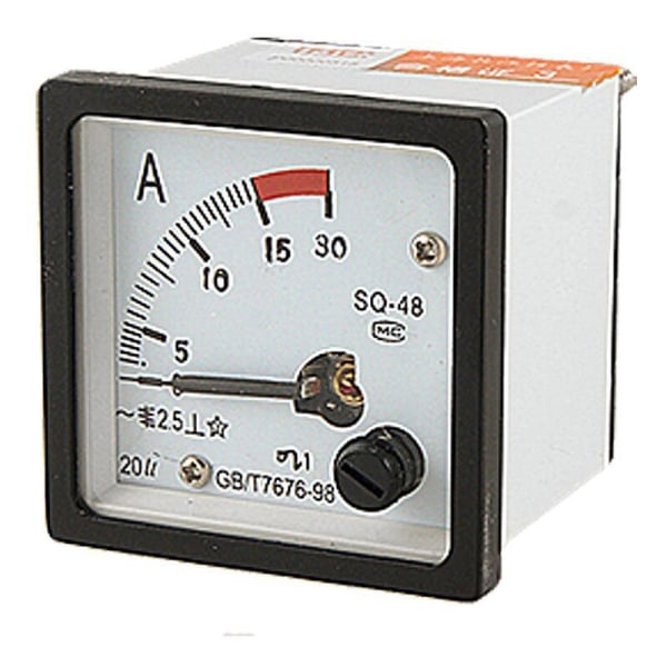 SQ48 Analog AC Panel Amperemeter Mätare 0-15A Vit + Svart