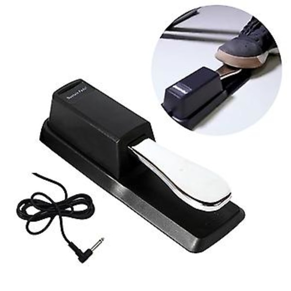 Keyboard Sustain Pedal med Sklisikker Bunn for MIDI-keyboard, Digitale Pianoer