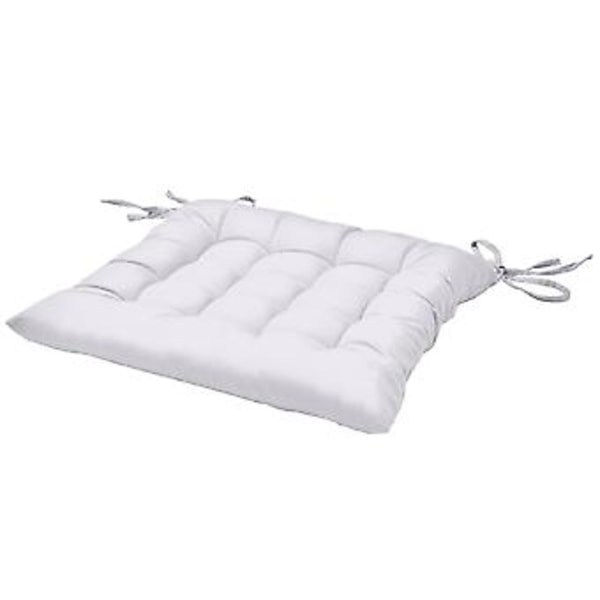 Lea Trädgårdsstolsdyna - Set om 4 - Bekväm och tjock utomhuskudde - Idealisk för inom- och utomhusbruk - 40x40x5 cm - Vit
