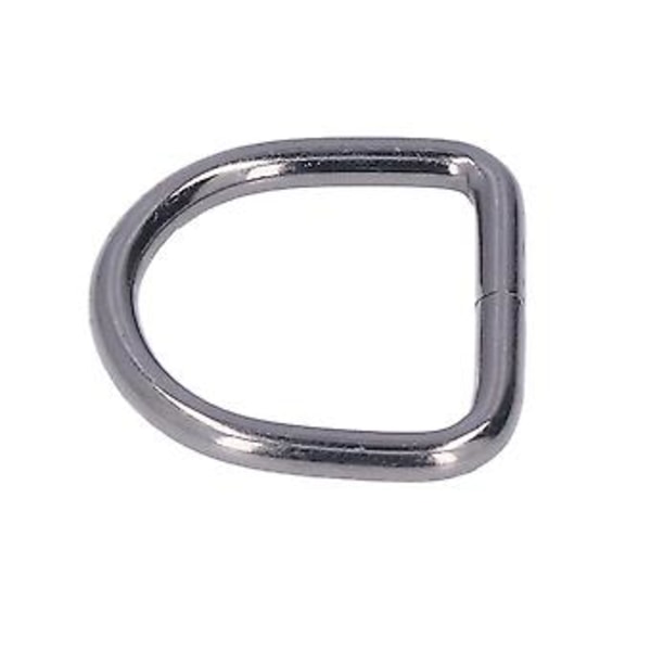20 kpl Harmaita Metallisia D-renkaita: Ensiluokkaista Rautaa, Tukevia ja Kestäviä Vaatteille ja Laukkuille - 3,8x25x25mm