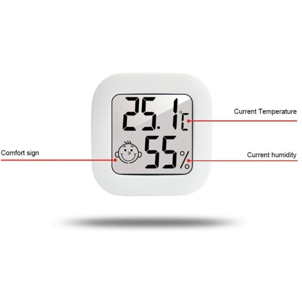Inomhus termometer hygrometer liten inomhus och utomhus temperatur display temperatursensor mini LCD termometer hygrometer inomhus tempera