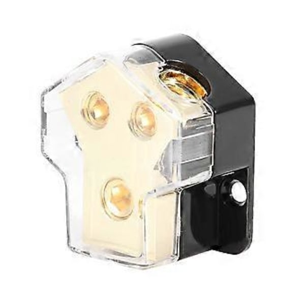 Virranjakotukku auton audio vahvistimen jakaja 2-tie 0/2/4 Gauge sisään 4/6/8 Gauge ulos maadoitusjakotukku 3 kpl
