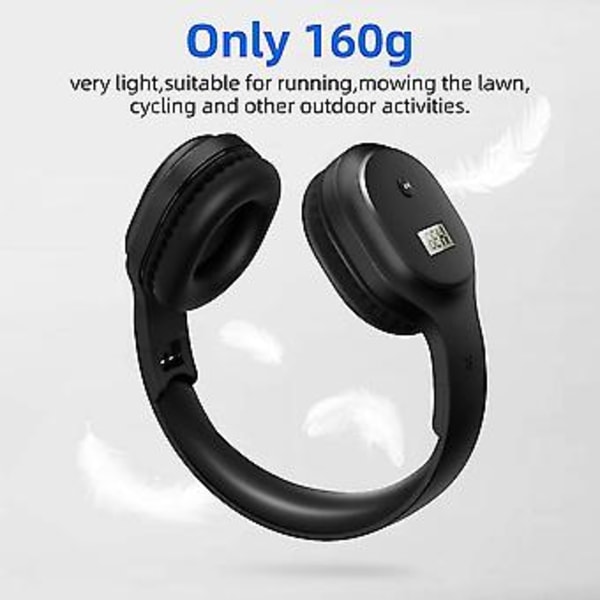Bärbara FM-radiohörlurar Trådlöst Bluetooth-headset FM-radio Walkman för jogging, gräsklippning, cykling