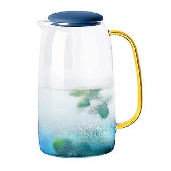 Glaskande med låg, limonadekande, tekande, borosilikatglas karaffel, til varmt og koldt vand