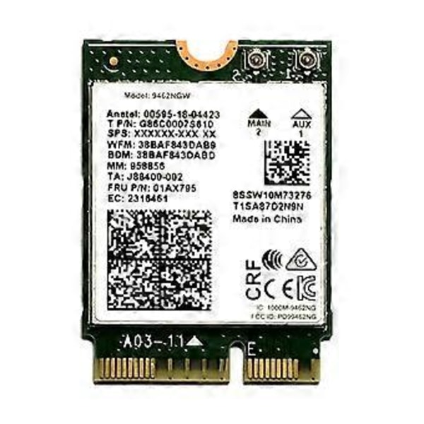 Trådløs-AC Dual Band Wifi Kort Adapter til Intel 9462NGW CNVI NGFF til M.2 til Key E med Bluetooth-kompatibel 5.0 til