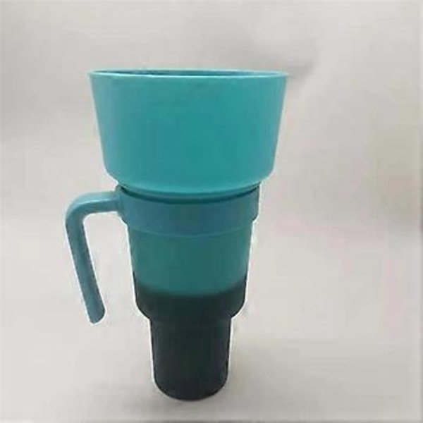 Stadium Tumbler med Snackskål, Snack Tumbler, Lækagesikker Snackkop, Genanvendelig Snack- og Drikkekop til Voksne Børn - Blå A