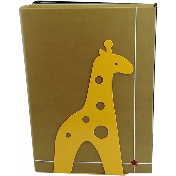 Girafformede jernbogstøtter skridsikre 21 cm bogstøtter til børn, bibliotek, skole, kontor, hjem (gul-Fei Yu)