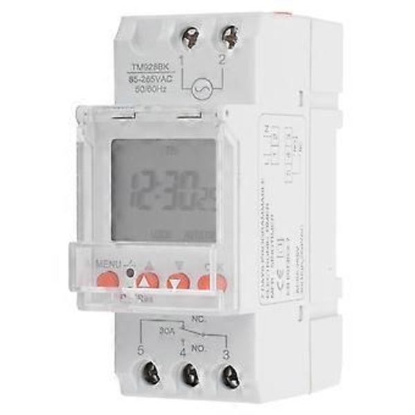 Ajastinkytkin 24h Digitaalinen Analoginen Ohjelmoitava LCD-taustavalo Din-kisko TM928BK 85265V 30A