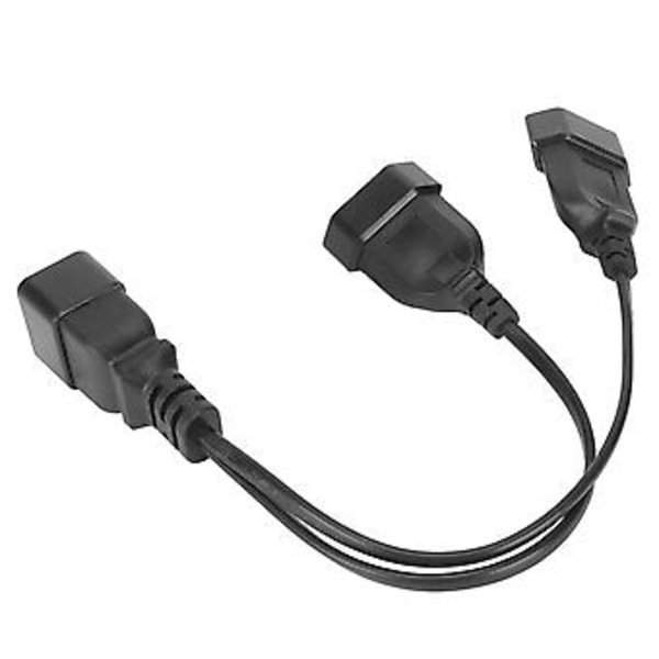 Dobbelt EU-stik til IEC320 C20 strømkabel EU-stik hun til IEC320 C20 han Y-splitter strømkabel EU-stik 125‑250V 32 cm