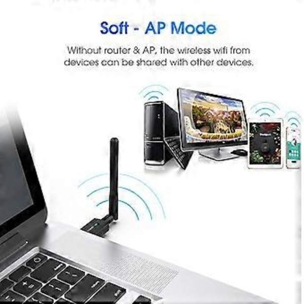 USB Bluetooth-kompatibel 4.2 WiFi-adapter AC 600Mbps Trådlös Wi-Fi Dongel Dual Band 2.4G/5.8G Antenn Stöd för Windo