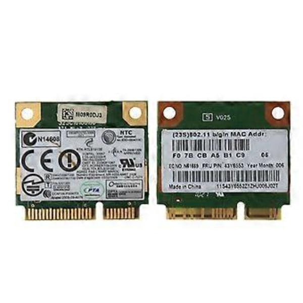 Mini Nettverkskort, RTL8191SE Multifunksjonell FRU 43Y6553 60Y3177 Nettverkskort Delikat for IBM Lenove Thinkpad X200S