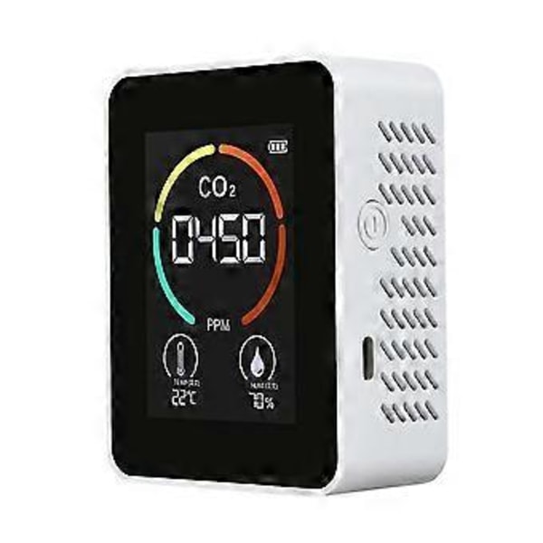 Temperatur- og fugtighedsmåler, luftkvalitetsmonitor, CO2-detektor, 3-i-1 digital luftforurenings-carbo