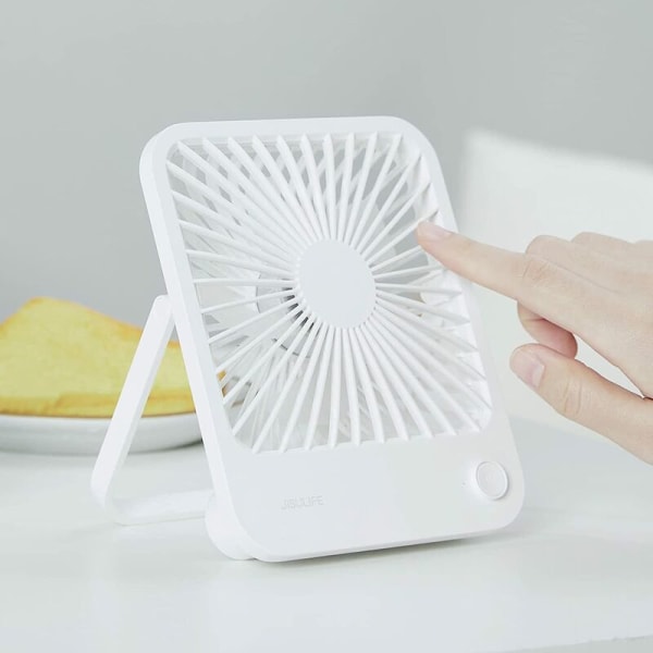 Handheld Fan with 2000mAh Power Bank, Max Battery Life 46 Hours, Battery Operated Handheld Fan, 3 Speeds- White