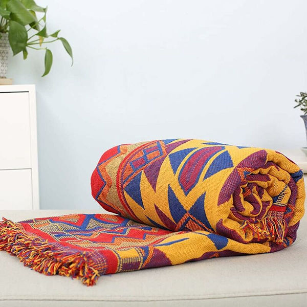 Soffa filt sofföverdrag sängöverkast sängkläder stolsskydd resefilt dekorativ filt sofföverdrag med pompommönster 130cm180cm HIAS
