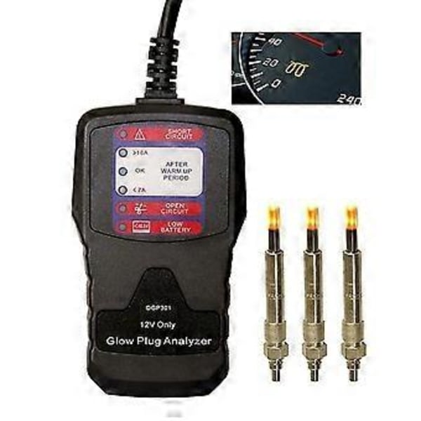 12V Glødeplugganalysator for bil, glødepluggtester LED Diagnostisk verktøy Tester