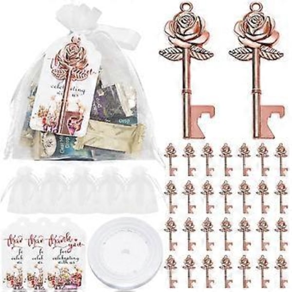30 st Nyckel Flasköppnare Papperskort Bröllopsdekoration Möhippa Gåvor Bröllops Souvenir Favörer för Gäster, B