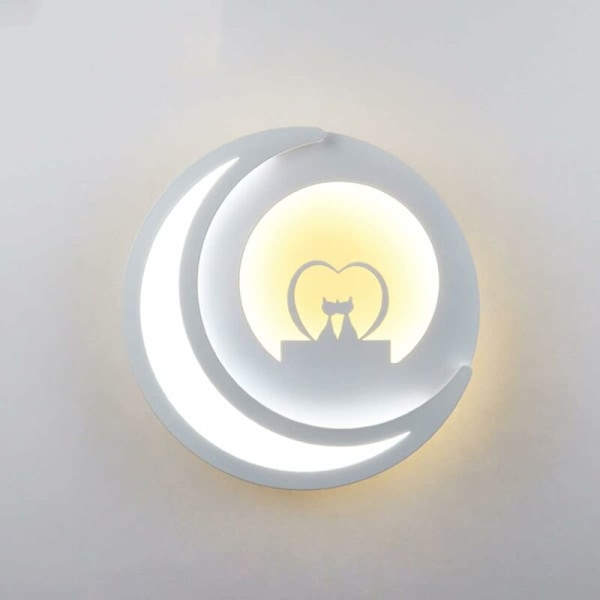 Indoor Wall Light, 14W LED Wall Light, White Wall Light AC220V, RA≥80, Designer Wall Light Cold White 6000K + Warm White 3000K Wall Light Children's