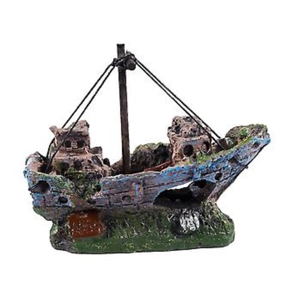 Akvariumshule Dekor Akvarium Ornament Vrak Sunket Skip Seilbåt