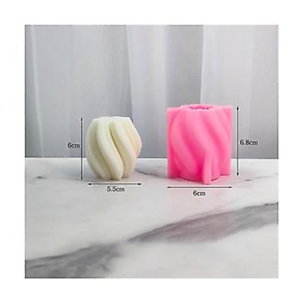 DIY Bølge Søjleforme Twirl Twist Kolonne Duftende Silikoneform Harpiksform