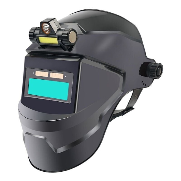 Automatic welding mask with illuminated headlamp