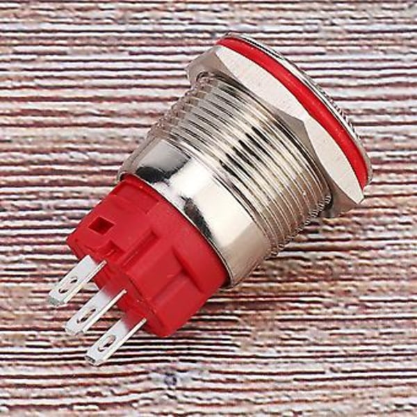 Painonappikytkin DC9-30V 19mm 1NO 1NC Ruostumattomasta teräksestä valmistettu kuori Itselukittuva, litteä pää, itselukittuva kytkin, kestävä metallinappi teollisuuteen ja