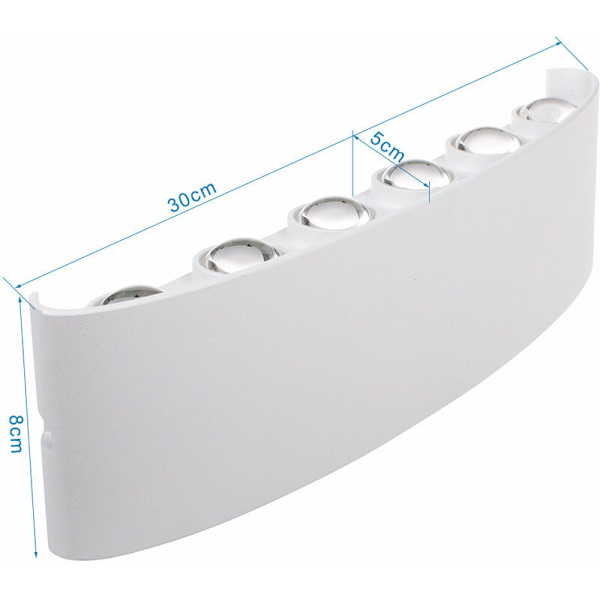12W Væglampe Op og Ned Væglampe Hvid Aluminium LED Spot Lys Varm Hvidt Lys