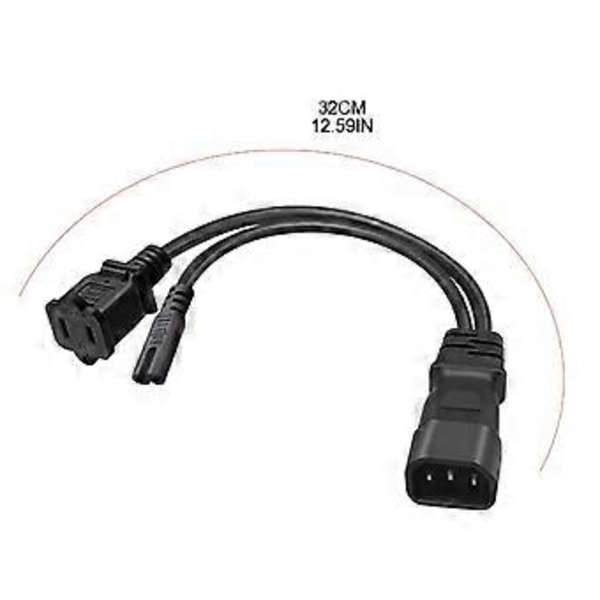 C14 til C7 + 1-15R Y Splitter Strømstik Ledning Enkelt IEC 320 C14 til C7+1-15R Ledning
