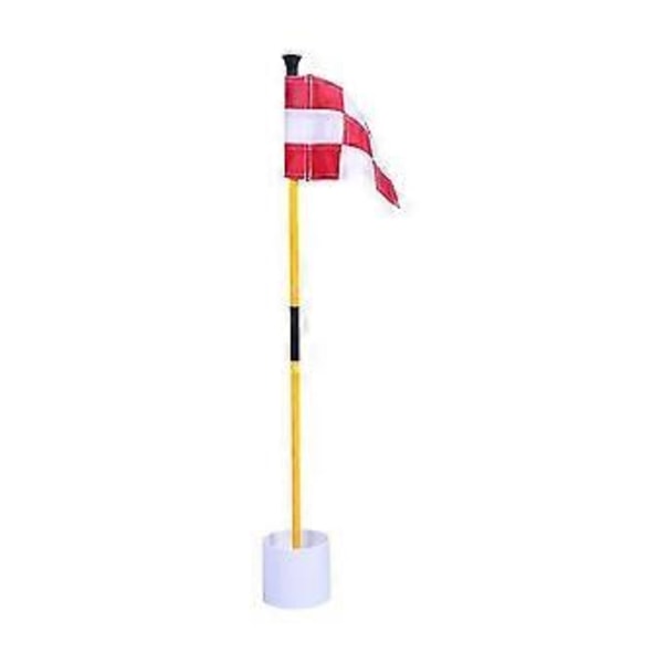 Röd och Vit Golf Green Flagga, Färgglad Tvådelad Rutig Green Mål Hål Kopp Flagstång, Golftillbehör