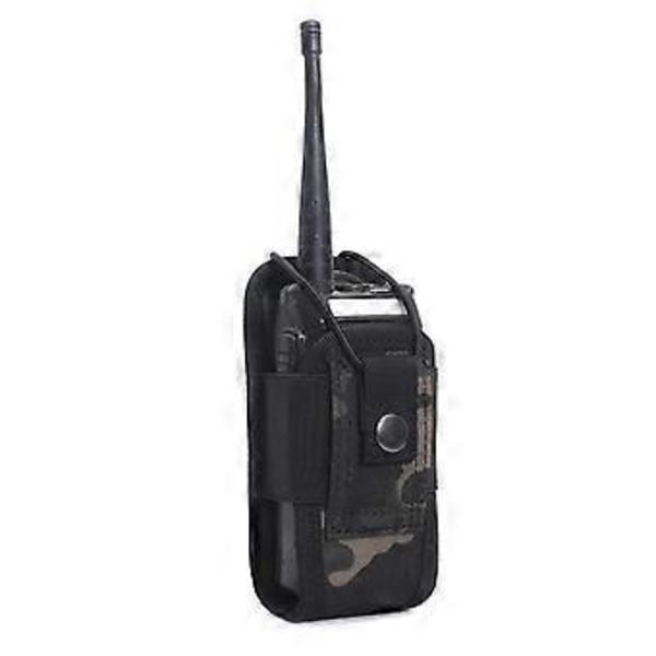 Svart Kamouflage Radio Walkie Talkie Väska Midjeväska Fickhållare Portabel Walkie Talkie Väska Jakt Camping Bärväska