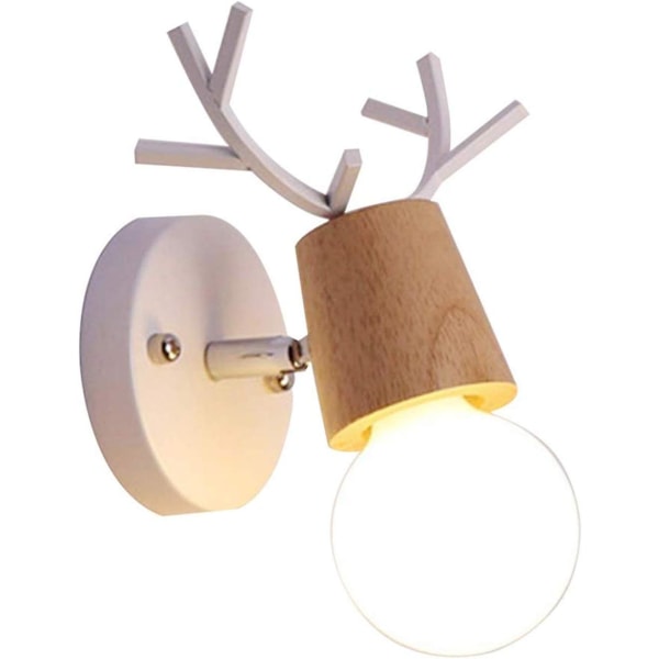 Børnehjorteformet væglampe lysarmatur - E27 væglampe, kreativ julebelysning, ideel til soveværelse, stue, Hal