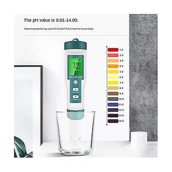 7 in 1 Er Pen Ph/tds/ec/ity/orp/s.g/lämpötila Mittari