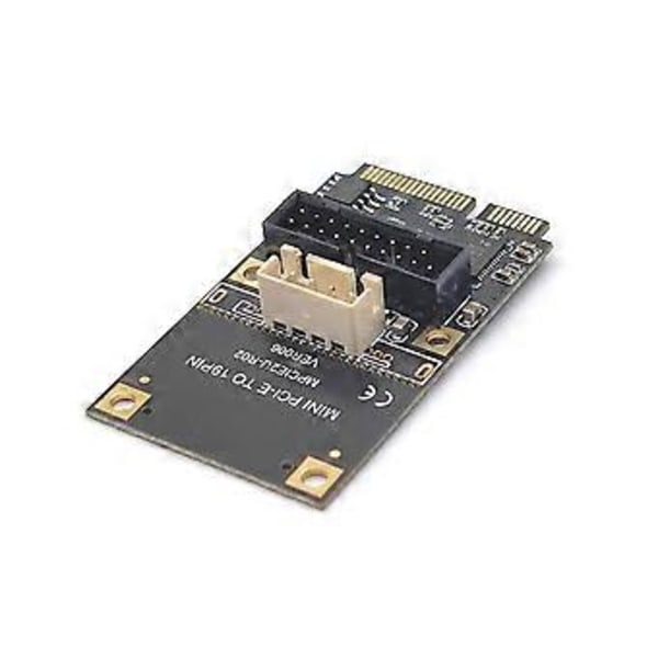 Mini PCIE - 19-nastainen 2-porttinen USB3.0-sovitinlaajennuskortti Riser Mini PCI Express - USB 3.0 5 Gbps -muunninkortti