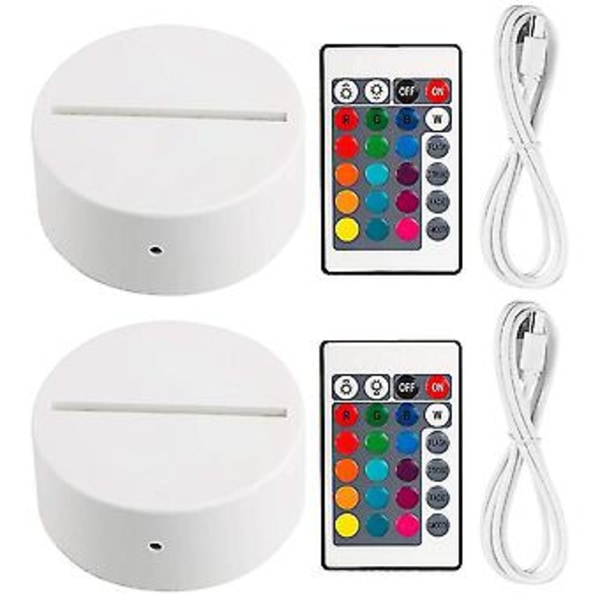 2 kpl 3D LED-lampunjalkaa + kaukosäädin + USB-kaapeli, 16 S näyttö