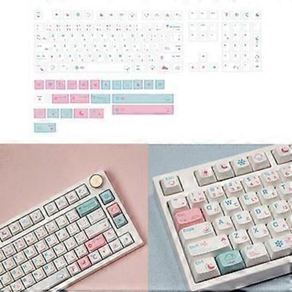 Minimalistiska Vita Tangenter XDA Profil Tangentset för Mekaniska Speltangentbord DIY Personliga Endast Tangenter Japanska