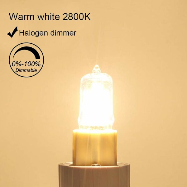 G9 40W Ovnslampe Toleranse på 300°C, Varmt Hvit Dimbar G9 Halogenpære, G9 Filament Kapselpærer 480LM 230V Pakke med 10