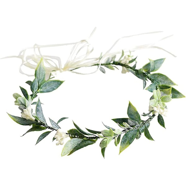 Merroyal Grön Blomsterkrona Eukalyptus Krona Blad Blomsterkrona Boho Bröllop (grön)