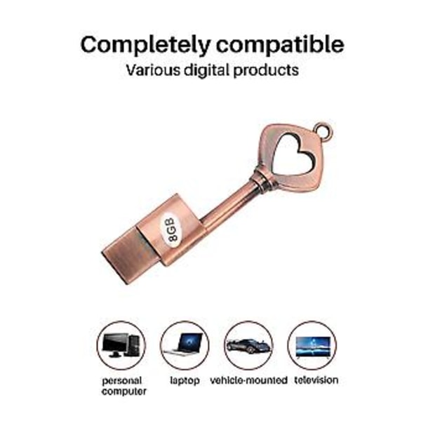 Usb 2.0 Metallinen Usb-muistitikku Usb-flash-asema Avain (, 8gb)