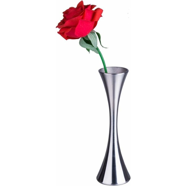 Mini Rustfrit stål Blomster Soliflore Vase til boligindretning, stue, kontor og centerpieces, 17 cm høj