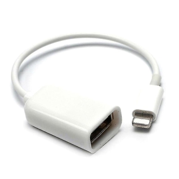 Otg-sovitin iPhonelle: 8-pin Lightning - USB-kaapeli - valkoinen