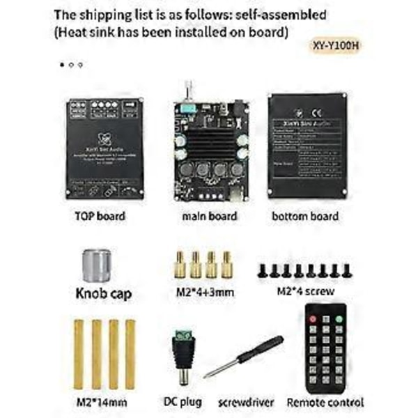 HIFI Klasse 100Wx2 Stereo Bluetooth Digital Forstærker Board Modul TPA3116 med Fjernbetjening Y100H Modul
