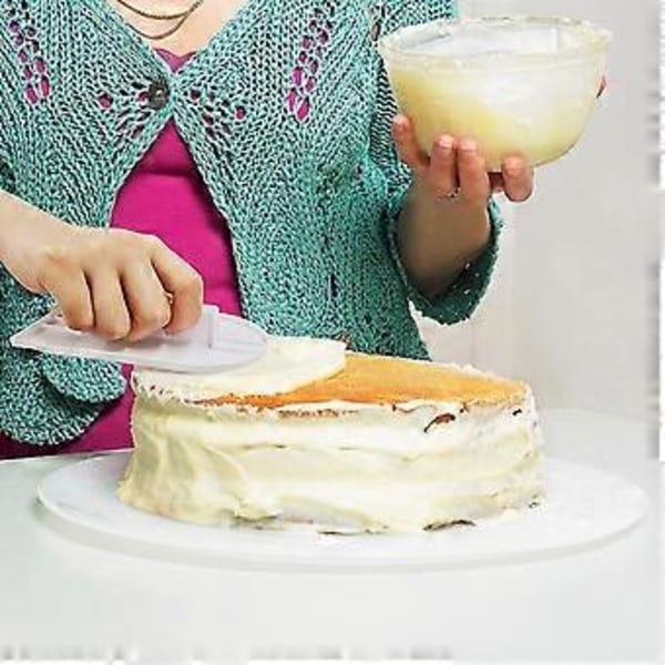 2 Stykker Kageglatteværktøjer DIY Køkken Kagedekoratør Bageværktøjer (hvid)(4-d-1)