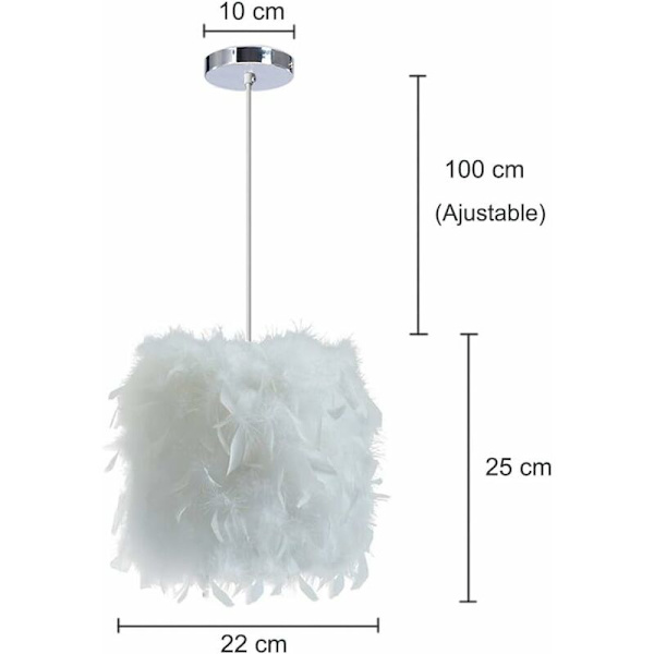 Modern hängande lampa fluffig vit fjäder taklampa lampskärm för fest bröllopsdekoration