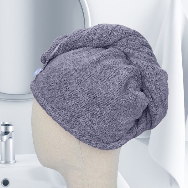 2-pakkaus mikrokuituhiusten kuivauspyyhe pitkille hiuksille Magic Instant Dry Hair Towel Wrap Fast Drying Brown + Gray