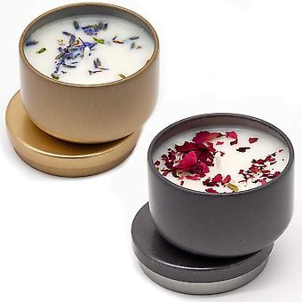 Lavendelrosljus Naturligt sojavax Plåtljus Spa-ljus för aromaterapi Gåva